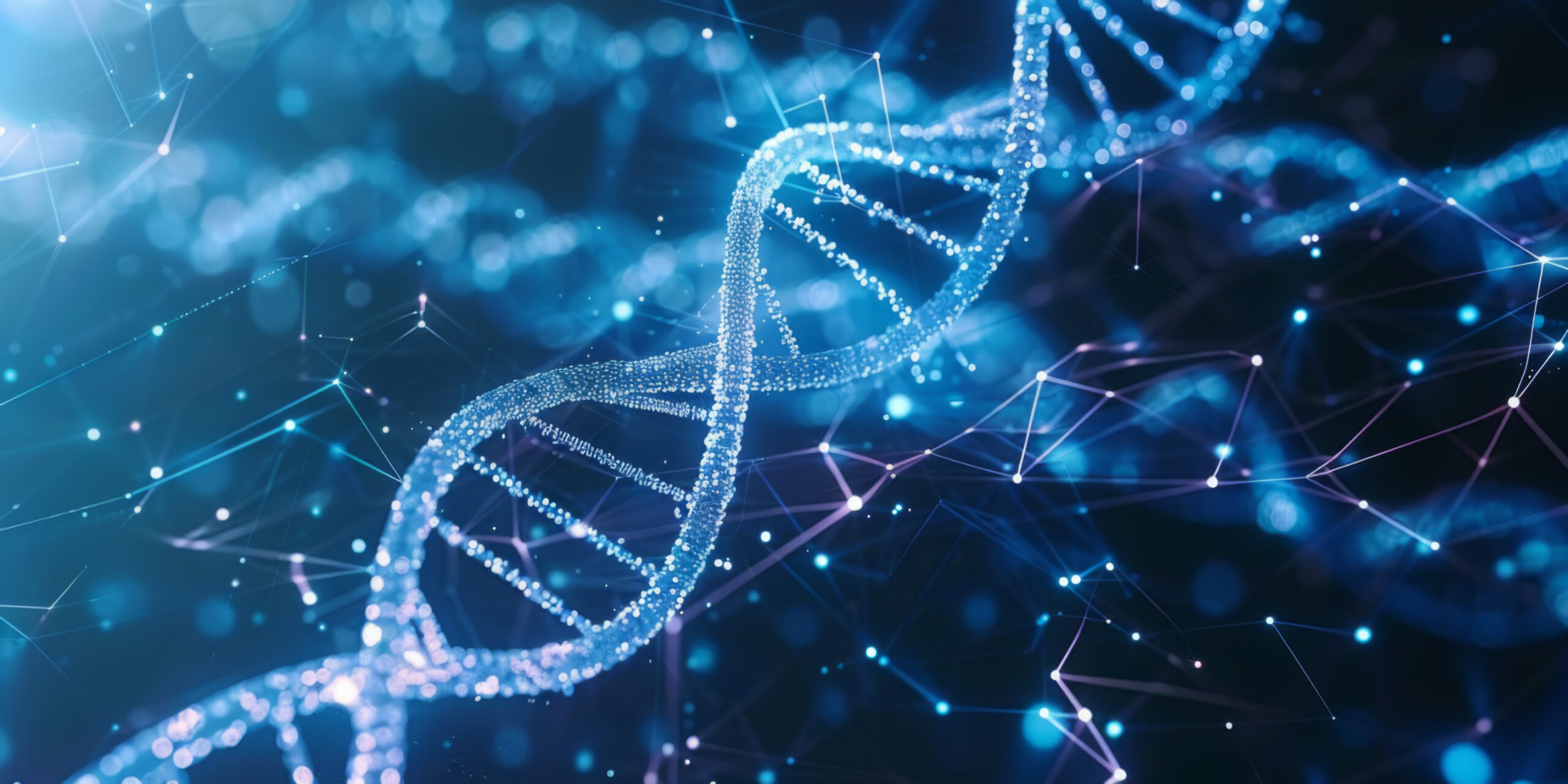 Medical technology harnesses DNA double helix with bioinformatics genetic engineering nanotechnology. Concept Biomedical Engineering